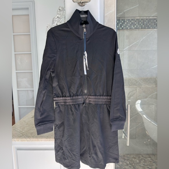 Moncler Half Zip Piqué Knit Long Sleeve Minidress - Picture 3 of 13